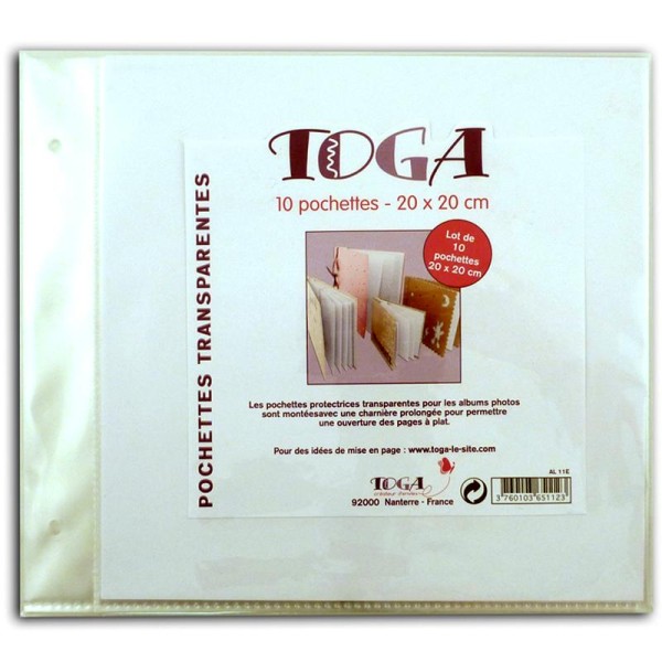 Pochettes plastiques album photo - 20 x 20 cm - 10 pcs - Recharge