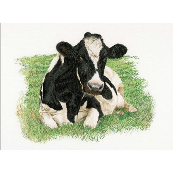 Thea Gouverneur 451A Cow Front sur toile Aida blanc - Photo n°1