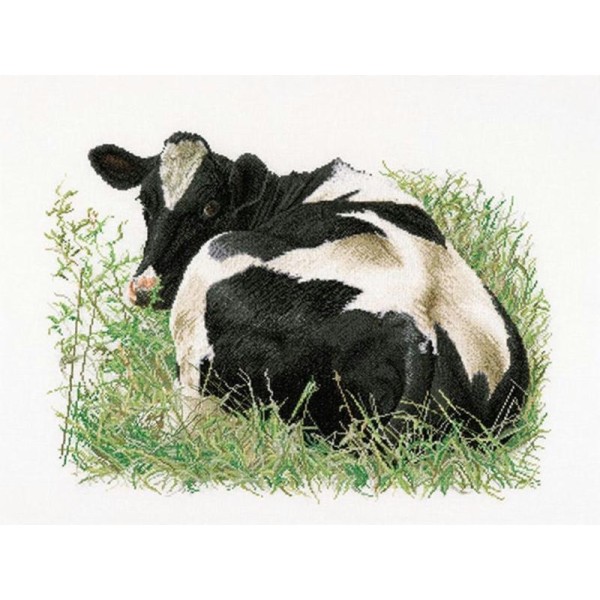 Thea Gouverneur 452A Cow Back sur toile Aida blanc - Photo n°1