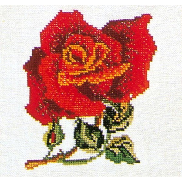 Thea Gouverneur 817A  Rose Red toile Aida blanc - Photo n°1