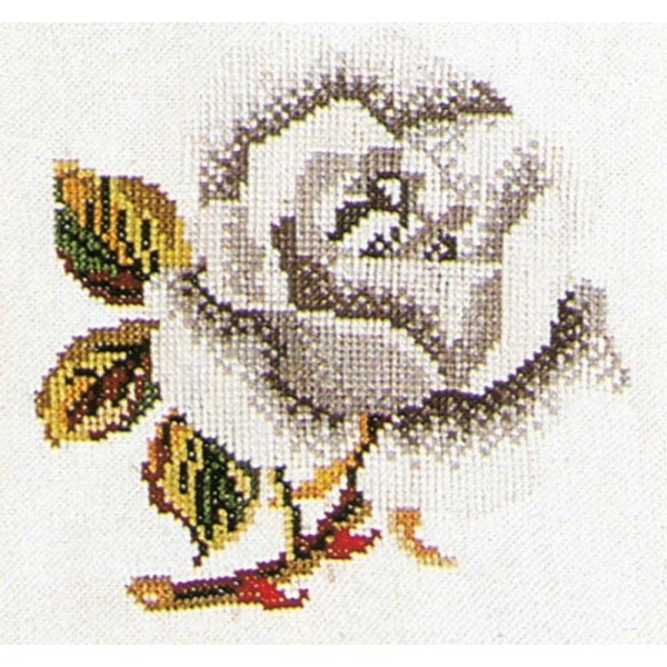 Thea Gouverneur 820A  Rose White toile Aida blanc - Photo n°1