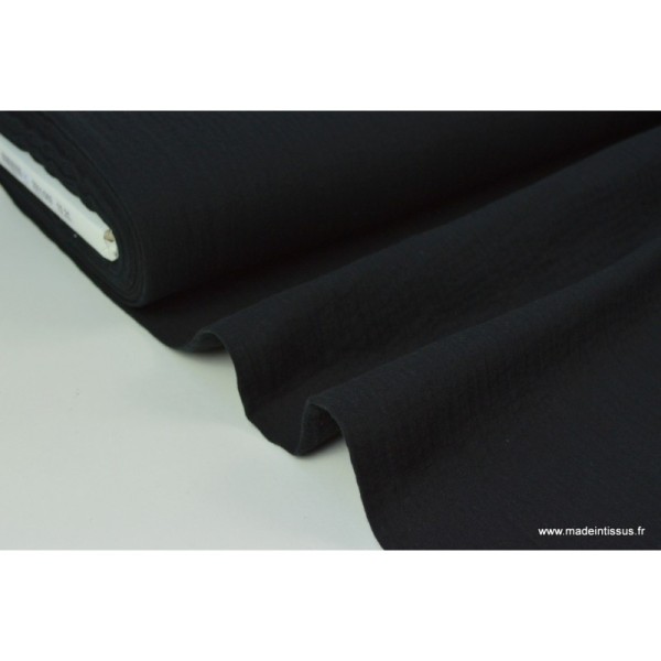 Tissu Double gaze coton noir - Photo n°2