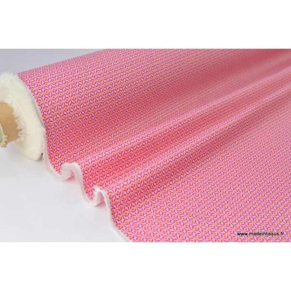 Tissu imperméable étanche imprimé mango rose . - Photo n°1