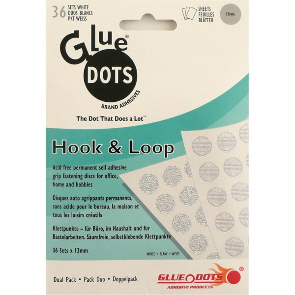 Pastilles velcro adhésives Glue Dots 13 mm x 36 - Photo n°1