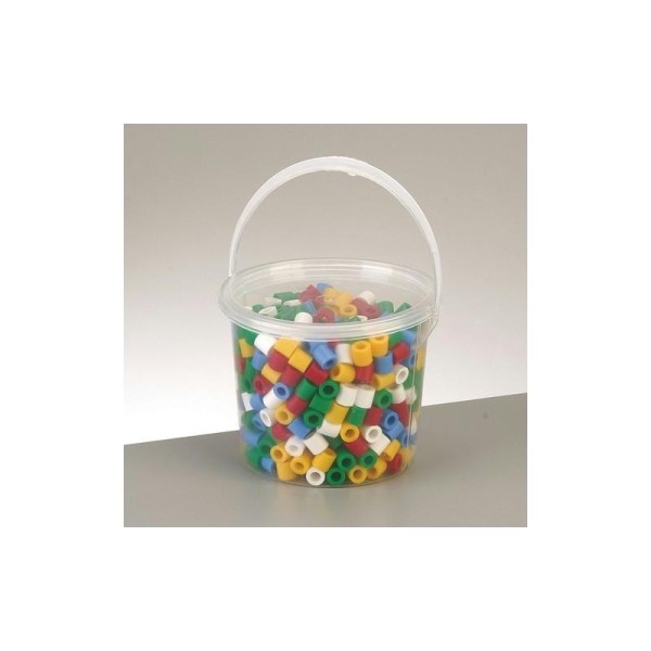 Seau de 500 Maxi Perles tubulaires Ø 10 mm à repasser, couleurs basiques - Photo n°1