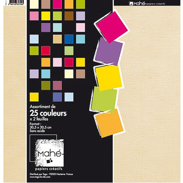 Papier scrapbooking Maxi Bloc Nuances vives 30,5 x 30,5 cm - 50 feuilles - Photo n°1