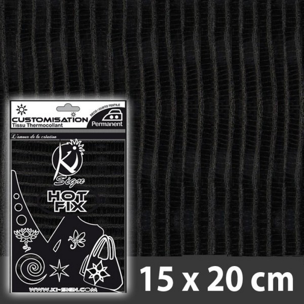 Tissu thermocollant Fashion Effet Lézard noir, Taille 15 x 20 cm, Tenue Longue durée - Photo n°1