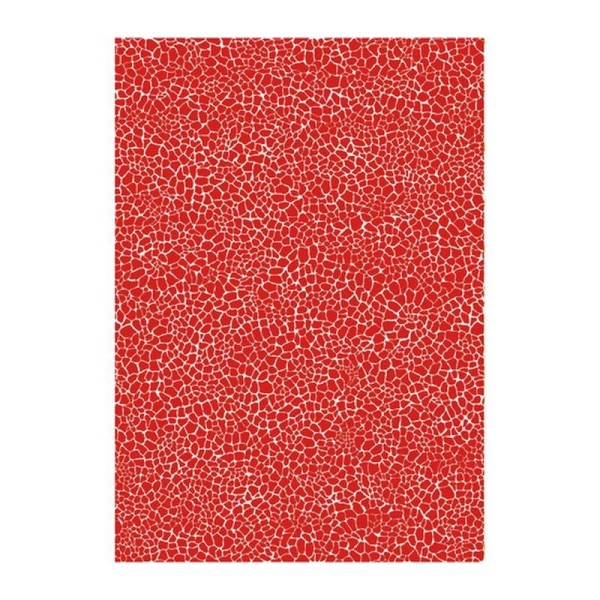 Feuille Decopatch n°546, Craquelé Rouge sur fond blanc, Papier 30x39 cm - Photo n°1
