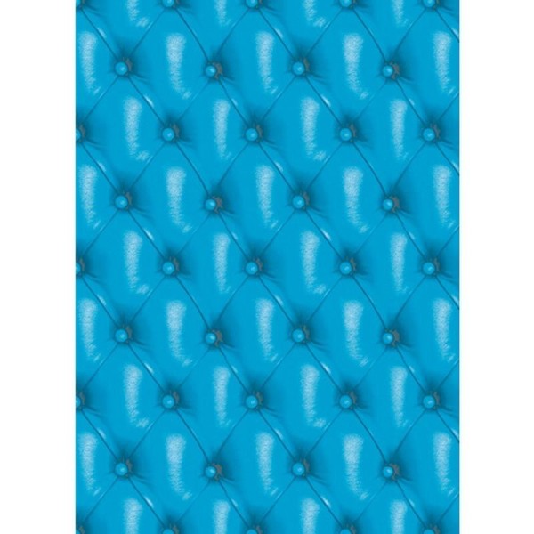 Feuille Decopatch n°625, Sofa en cuir bleu, Papier 30x39 cm - Photo n°1