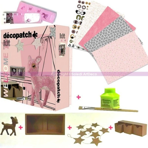 Kit d'initiation complet Welcome Petite Fille Décopatch avec accessoires - Photo n°1