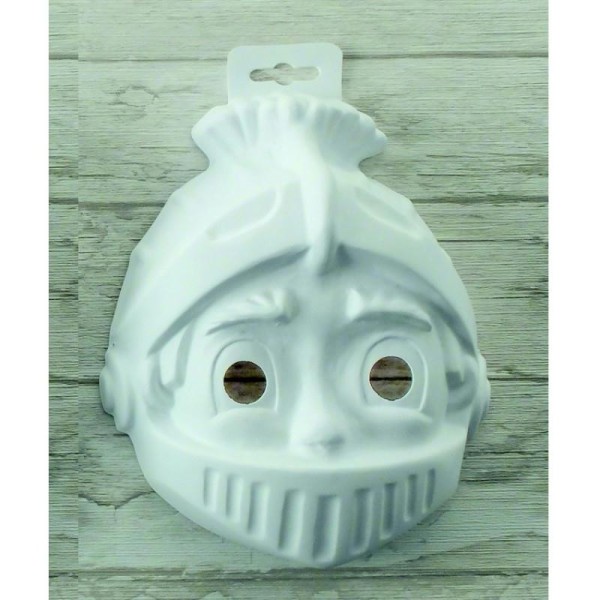 Masque Chevalier en plastique blanc fin, pour Carnaval ou Anniversaire Enfant, Taille 20cm, à - Photo n°1