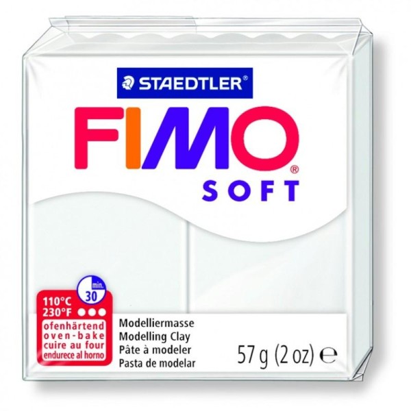 Pâte Fimo soft couleur Blanc n°0, Pain polymère de 57g à cuire au four - Photo n°1