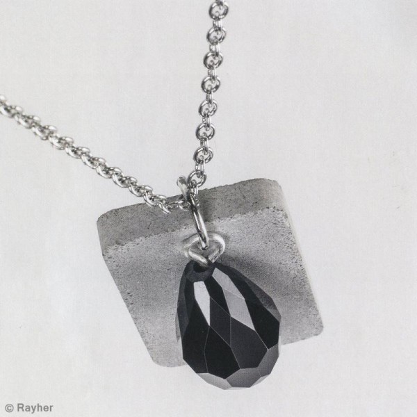 Moule à bijoux rectangle pour béton, Pendentif en caoutchouc flexible, 3,9 cm, remplissage 7 mm - Photo n°4