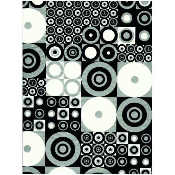 Feuille decopatch n°441, Formes géométriques Noir, blanc, Argenté, Papier 30x39 cm - Photo n°1