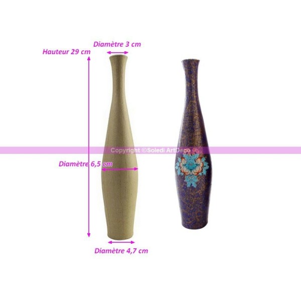 Petit Vase cou fin et base bombée Freesia en carton intérieur imperméable, 29x6 - Photo n°1