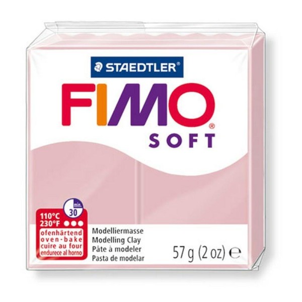 Pâte Fimo soft couleur Rose tendre n°21, Pain polymère de 57g à cuire au four - Photo n°1