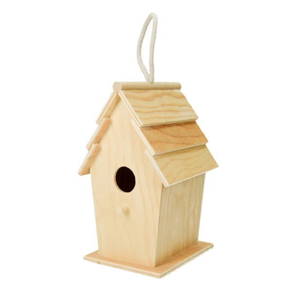 Abri en bois pour oiseaux, rectangulaire, haut. 22 cm, nichoir à customiser - Photo n°1
