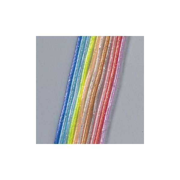Sachet de 12 fils scoubidous multicolores transparents pailletés, diam. 2mm x 1,20 m - Photo n°2