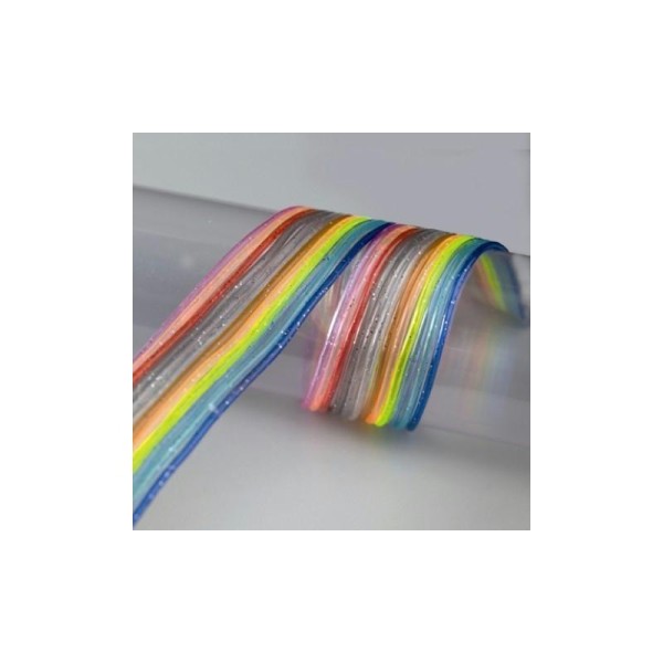 Sachet de 12 fils scoubidous multicolores transparents pailletés, diam. 2mm x 1,20 m - Photo n°1