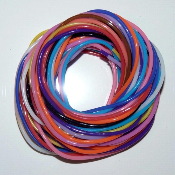 Sachet de 12 fils de scoubidous multicolores, 2 mm x 1m - Photo n°1