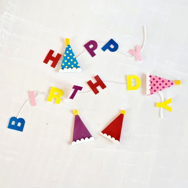 Jolee's Stickers, 4 banderoles colorées Happy Birthday, 16 chapeaux, scrapbooking anniversaire - Photo n°1