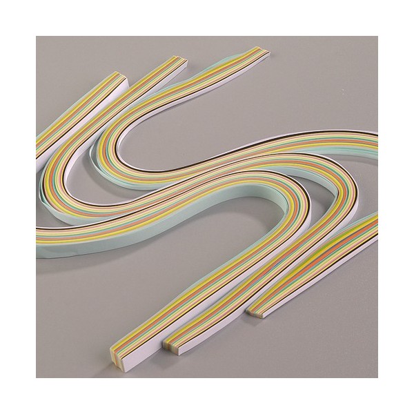 Set de 300 bandelettes de papier pour Quilling, couleurs pastel, 3 mm+6mm+9mm, Longueur 50 cm - Photo n°1