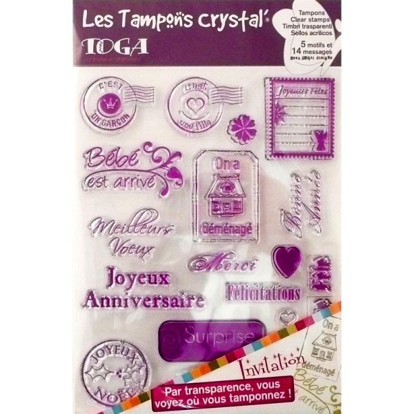 Tampons crystal Les Mots de la Carterie x 19 - Photo n°1