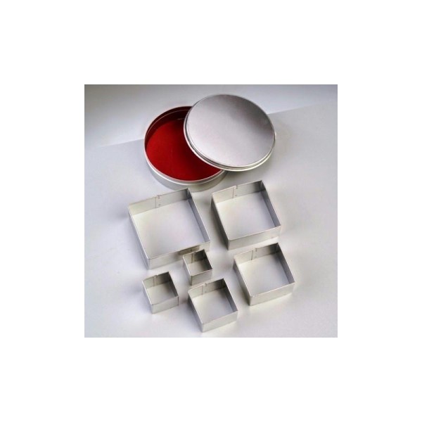 Emporte-pièces en inox, 6 carrés, taille de 2,5 à 7 cm - Photo n°1