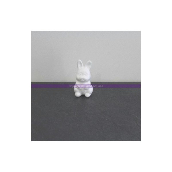 Lapereau en polystyrène, Bébé lapin de 8 cm haut - Photo n°1