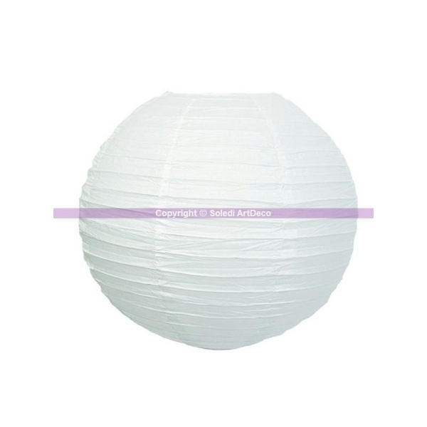 Lanterne Japonaise boule de 35 cm, Boule chinoise en papier blanc - Photo n°1