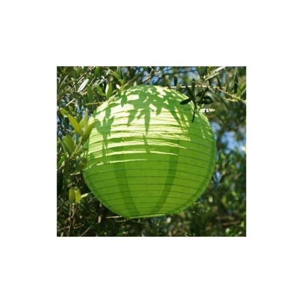 Lanterne Japonaise boule de 35 cm, Boule chinoise en papier vert anis - Photo n°1