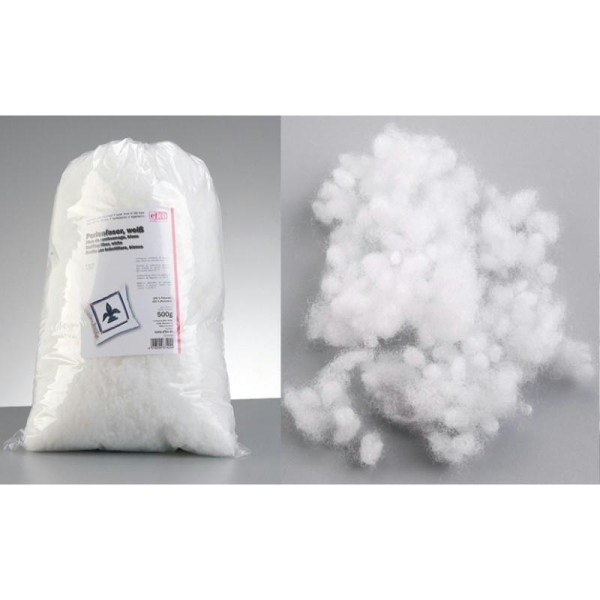 Fibre de rembourrage blanche, 500 g, Neige artificielle 100% polyester - Photo n°1