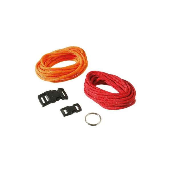 Kit de réalisation pour 2 bracelets Paracorde Orange et rouge réfléchissant, Corde de parachute avec - Photo n°1