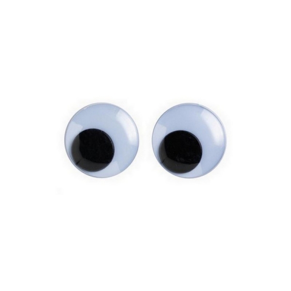 Paire de yeux à pupille mobile de diamètre 35 mm, 2 yeux à coller - Photo n°1