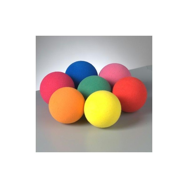 Lot de 7 Balles en caoutchouc mousse ø 25 mm creasoft, couleurs assorties - Photo n°1