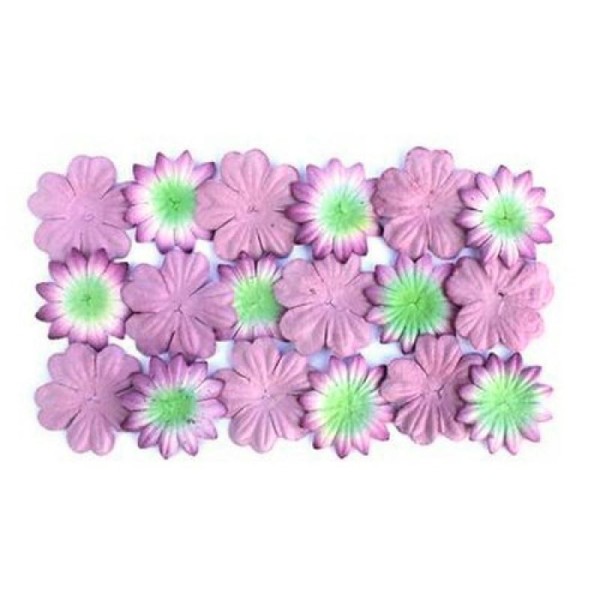 20 mini fleurs blossoms en papier SCRAPBERRY'S PARME VERT - Photo n°1