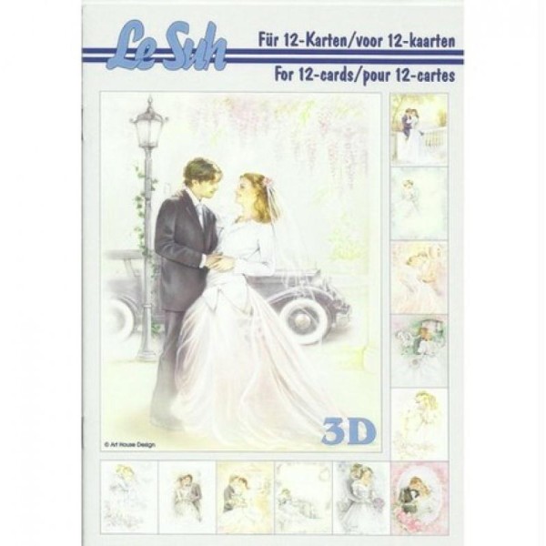 Livre feuilles 3D A5  découpage collage carterie 12 motifs MARIAGE - Photo n°1