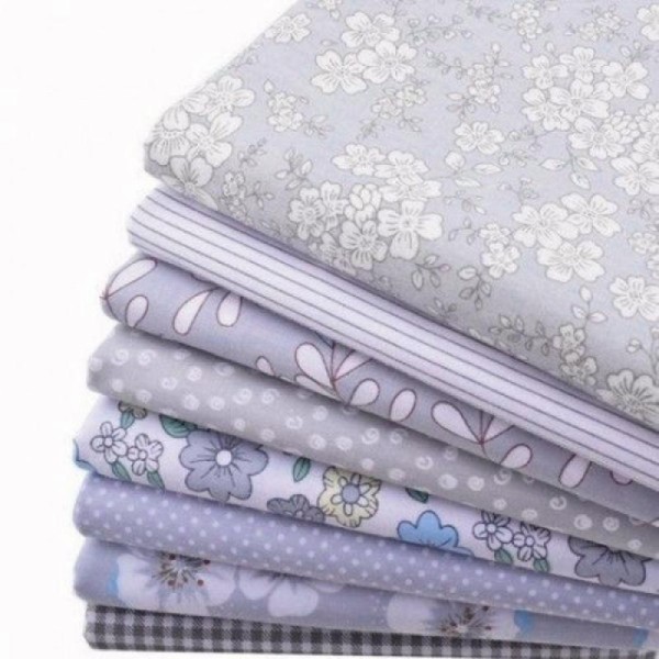 8 coupons tissu patchwork coton couture 40 x 50 cm TONS GRIS 240217 - Photo n°1