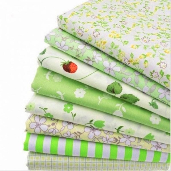 8 coupons tissu patchwork coton couture 40 x 50 cm TONS VERT 250217 - Photo n°1