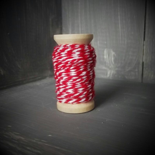 Ficelle bicolore - Backer's Twine - rouge - 8M - Photo n°1