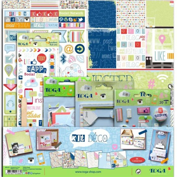 Kit déco scrapbooking- Be connected - TOGA - Photo n°1