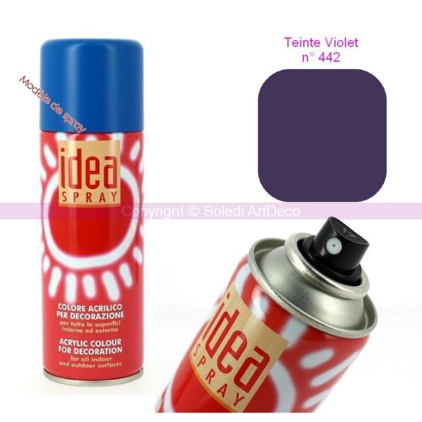 Spray acrylique couleur Violet N°442, Bombe aérosol adaptée au polystyrène, 200 ml, de Maimeri - Photo n°1