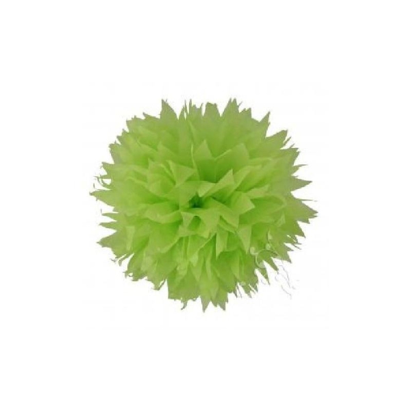 Pompon papier de soie fleur 38 cm vert anis - Photo n°1