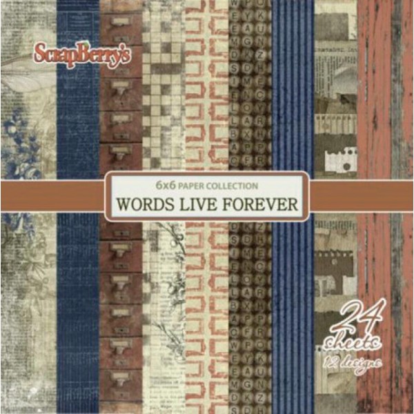 24 papiers 15.2 x 15.2 cm SCRAPBERRY'S WORDS LIVE FOREVER - Photo n°1