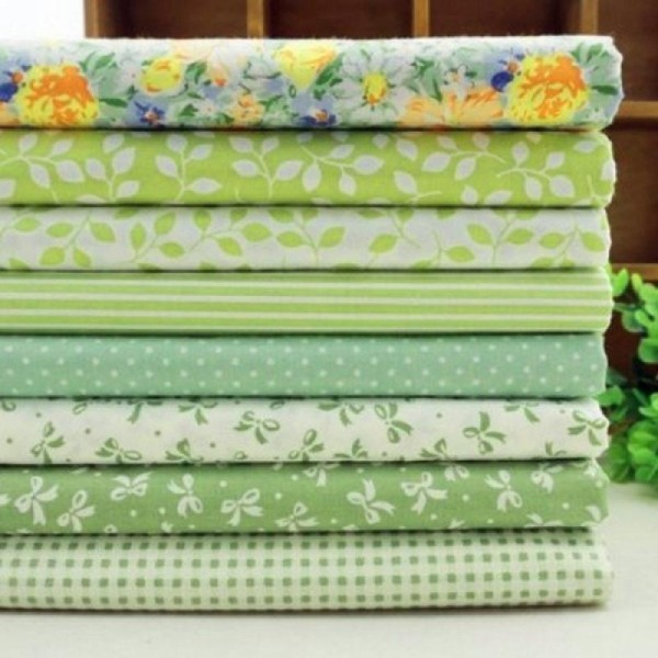 8 coupons tissu patchwork coton couture 40 x 50 cm TONS VERT 1016 - Photo n°1