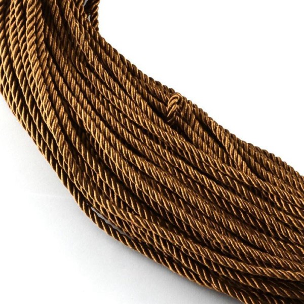 2 mètres de cordelettes cordon corde fantaisies 5 mm MARRON - Photo n°1
