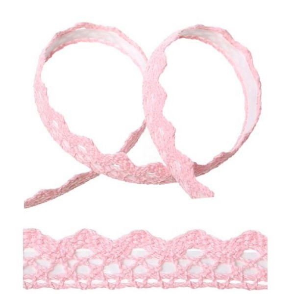 1 Ruban adhésif masking tape crochet dentelle ROSE - Photo n°1