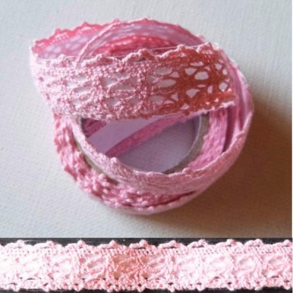 1 Ruban adhésif masking tape crochet dentelle ROSE II - Photo n°1