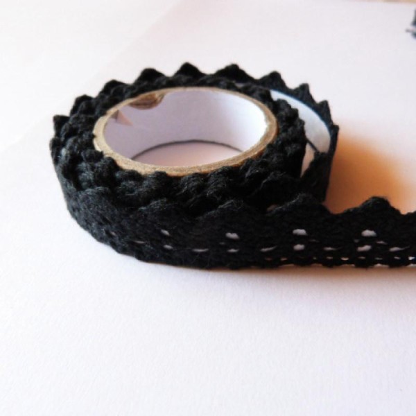 1 Ruban adhésif masking tape crochet dentelle NOIR - Photo n°1