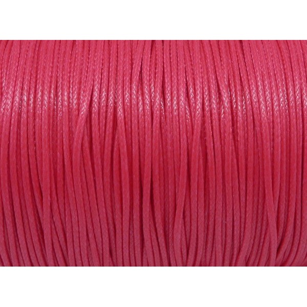 5m Cordon Polyester Enduit 1mm Souple Rose Vif Coton Ciré - Photo n°1